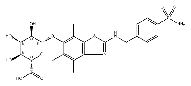 -bta--D-Glucopyranosiduronic  acid,  2-[[[4-(aminosulfonyl)phenyl]methyl]amino]-4,5,7-trimethyl-6-benzothiazolyl  (9CI)