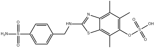 Benzenesulfonamide,  4-[[[4,5,7-trimethyl-6-(sulfooxy)-2-benzothiazolyl]amino]methyl]-