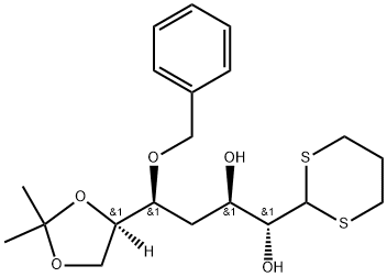 D-allo-Heptose, 4-deoxy-6,7-O-(1-methylethylidene)-5-O-(phenylmethyl)-, cyclic 1,3-propanediyl dithioacetal