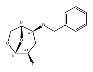 .beta.-D-ribo-Hexopyranose, 1,6-anhydro-2,3-dideoxy-2-fluoro-4-O-(phenylmethyl)-