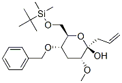 2H-Pyran-2-ol, 6-(1,1-dimethylethyl)dimethylsilyloxymethyltetrahydro-3-methoxy-5-(phenylmethoxy)-2-(2-propenyl)-, 2R-(2.alpha.,3.beta.,5.beta.,6.alpha.)-