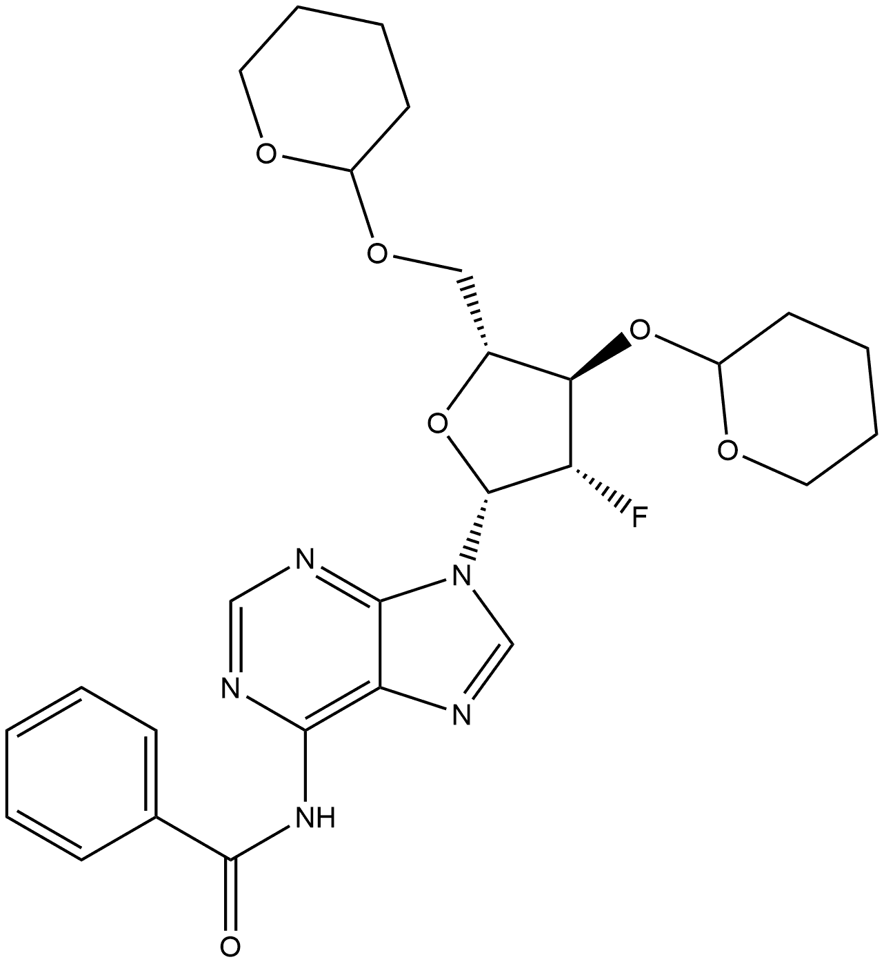 Benzamide, N-[9-[2-deoxy-2-fluoro-3,5-bis-O-(tetrahydro-2H-pyran-2-yl)-β-D-arabinofuranosyl]-9H-purin-6-yl]-