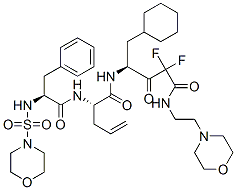 Nα-[N-(Morpholinosulfonyl)-L-phenylalanyl]-N-[(1S)-1-(cyclohexylmethyl)-3,3-difluoro-4-[(2-morpholinoethyl)amino]-2,4-dioxobutyl]-4,5-didehydro-L-norvalinamide