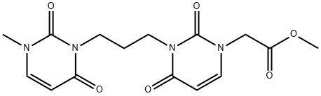 1(2H)-Pyrimidineacetic acid, 3-(3-(3,6-dihydro-3-methyl-2,6-dioxo-1(2H )-pyrimidinyl)propyl)-3,4-dihydro-2,4-dioxo-, methyl ester