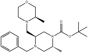 1-Piperazinecarboxylic acid, 2-methyl-5-[[(3R)-3-methyl-4-morpholinyl]methyl]-4-(phenylmethyl)-, 1,1-dimethylethyl ester, (2R,5S)-
