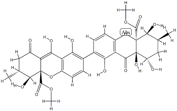 (1S,3'R,4'S,4'aS)-1,2,2',3,3',4,4',9,9',9a-Decahydro-1,1',4α,4',8,8',9aα-heptahydroxy-3α,3'-dimethyl-9,9'-dioxo-7,7'-bi(4aH-xanthene)-4aβ,4'a-dicarboxylic acid dimethyl ester