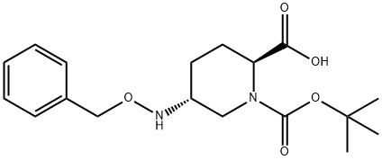 (2S,5R)-1-[(1,1-dimethylethyl)carbonyl]-5-[(benzyloxy)amino]piperidine-2-carboxylic acid