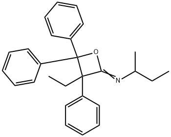 N-(3-Ethyl-3,4,4-triphenyloxetan-2-ylidene)butan-2-amine