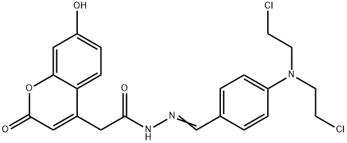 N-[[4-[bis(2-chloroethyl)amino]phenyl]methylideneamino]-2-(7-hydroxy-2 -oxo-chromen-4-yl)acetamide