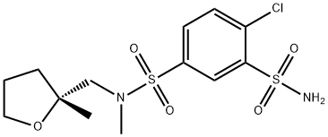 m-Benzenedisulfonamide, 4-chloro-N1-methyl-N1-(tetrahydro-2-methylfurfuryl)-, (-)- (8CI)