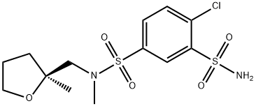 m-Benzenedisulfonamide, 4-chloro-N1-methyl-N1-(tetrahydro-2-methylfurfuryl)-, (+)- (8CI)