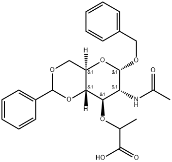 Benzyl 2-AcetaMido-3-O-(1-carboxyethyl)4,6-O-benzylidene-2-deoxy-α-D-glucopyranoside (Mixture of DiastereoMers)