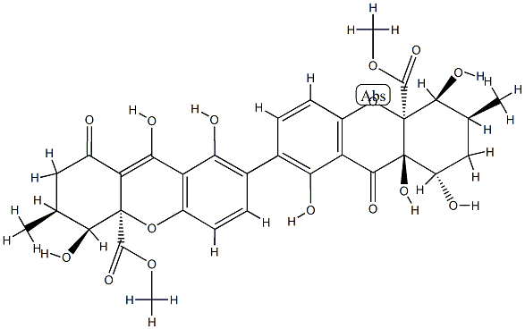 (1S,3'S,4'S,4'aR)-1,2,2',3,3',4,4',9,9',9a-Decahydro-1β,1',4α,4',8,8',9aα-heptahydroxy-3α,3'-dimethyl-9,9'-dioxo-7,7'-bi(4aH-xanthene)-4aβ,4'a-dicarboxylic acid dimethyl ester