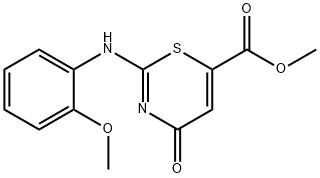 3,4-Dihydro-2-[(o-methoxyphenyl)imino]-4-oxo-2H-1,3-thiazine-6-carboxylic acid methyl ester