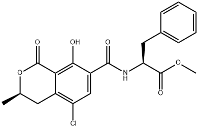 N-[(5-Chloro-3,4-dihydro-8-hydroxy-3-methyl-1-oxo-1H-2-benzopyran-7-yl)carbonyl]-L-phenylalanine methyl ester
