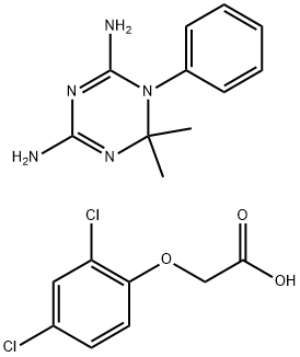 2,4-Dichlorfenoxyoctan 1-fenyl-2,2-dimethyl-4,6-diamino-1,2-dihydro-1, 3,5-triazinu [Czech]