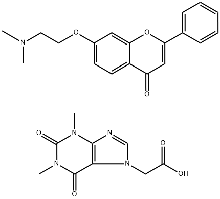 1,2,3,6-tetrahydro-1,3-dimethyl-2,6-dioxo-7H-purine-7-acetic acid, compound with 7-[2-(dimethylamino)ethoxy]-2-phenyl-4H-1-benzopyran-4-one (1:1)