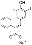 sodium 3-(4-hydroxy-3,5-diiodo-phenyl)-2-phenyl-prop-2-enoate