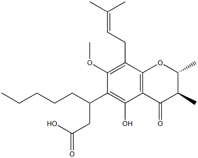 (2R,βR)-3,4-Dihydro-5-hydroxy-7-methoxy-2,3β-dimethyl-8-(3-methyl-2-butenyl)-4-oxo-β-pentyl-2H-1-benzopyran-6-propionic acid