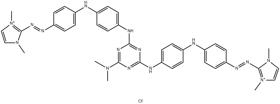1H-Imidazolium, 2,2-6-(dimethylamino)-1,3,5-triazine-2,4-diylbis(imino-4,1-phenyleneimino-4,1-phenyleneazo)bis1,3-dimethyl-, dichloride
