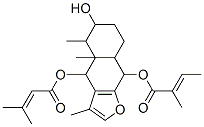 2-Methyl-2-butenoic acid 4,4a,5,6,7,8,8a,9-octahydro-6-hydroxy-3,4a,5-trimethyl-4-[(3-methyl-1-oxo-2-butenyl)oxy]naphtho[2,3-b]furan-9-yl ester