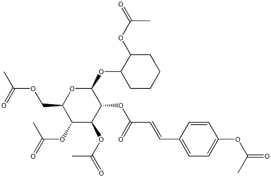 2-(Acetyloxy)cyclohexyl 2-O-[3-(4-acetyloxyphenyl)propenoyl]-3-O,4-O,6-O-triacetyl-β-D-glucopyranoside