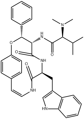 (S)-2-Dimethylamino-N-[(3R,4S,7S)-7-(1H-indol-3-ylmethyl)-5,8-dioxo-3-phenyl-2-oxa-6,9-diazabicyclo[10.2.2]hexadeca-10,12,14(1),15-tetren-4-yl]-3-methylbutanamide