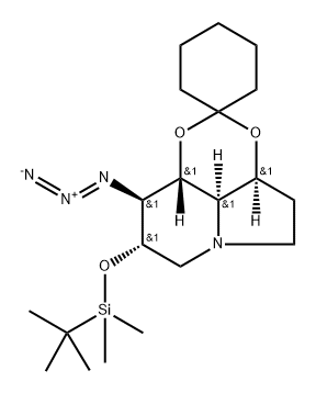 Spirocyclohexane-1,2-1,3dioxino4,5,6-hiindolizine, 9-azido-8-(1,1-dimethylethyl)dimethylsilyloxyoctahydro-, (3aS,8S,9S,9aR,9bR)-