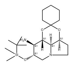 Spirocyclohexane-1,2-1,3dioxino4,5,6-hiindolizin-9-amine, 8-(1,1-dimethylethyl)dimethylsilyloxyoctahydro-, 3aS-(3a.alpha.,8.alpha.,9.beta.,9a.beta.,9b.alpha.)-