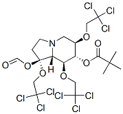 Propanoic acid, 2,2-dimethyl-, octahydro-1,6,8-tris(2,2,2-trichloroethoxy)carbonyloxy-7-indolizinyl ester, 1S-(1.alpha.,6.beta.,7.alpha.,8.beta.,8a.beta.)-