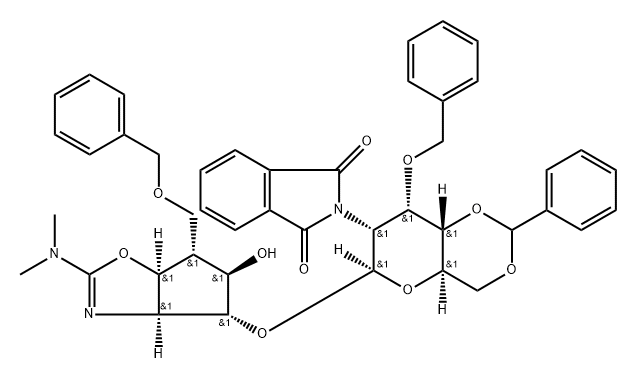 .beta.-D-Allopyranoside, (3aS,4R,5R,6R,6aS)-2-(dimethylamino)-3a,5,6,6a-tetrahydro-5-hydroxy-6-(phenylmethoxy)methyl-4H-cyclopentoxazol-4-yl 2-deoxy-2-(1,3-dihydro-1,3-dioxo-2H-isoindol-2-yl)-3-O-(phenylmethyl)-4,6-O-(phenylmethylene)-