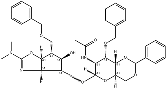 .beta.-D-Allopyranoside, (3aS,4R,5R,6R,6aS)-2-(dimethylamino)-3a,5,6,6a-tetrahydro-5-hydroxy-6-(phenylmethoxy)methyl-4H-cyclopentoxazol-4-yl 2-(acetylamino)-2-deoxy-3-O-(phenylmethyl)-4,6-O-(phenylmethylene)-