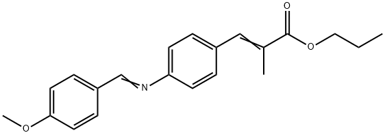 2-Propenoic acid, 3-(4-(((4-methoxyphenyl)methylene)amino)phenyl)-2-me thyl-, propyl ester