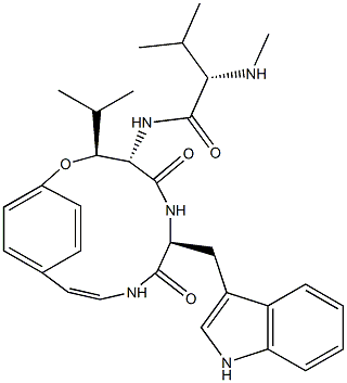 (3R,4S,7S)-7β-[(1H-Indol-3-yl)methyl]-3α-isopropyl-4α-[(S)-3-methyl-2-(methylamino)butyrylamino]-2-oxa-6,9-diazabicyclo[10.2.2]hexadeca-10,12,14(1),15-tetrene-5,8-dione