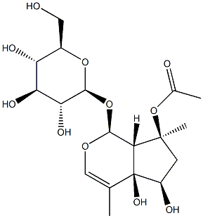 (1S)-1α-(β-D-Glucopyranosyloxy)-4,7-dimethyl-5,6,7,7aα-tetrahydrocyclopenta[c]pyran-4aα,5α,7α(1H)-triol 7-acetate