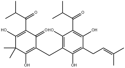 3,5-Dihydroxy-4,4-dimethyl-2-(1-oxoisobutyl)-6-[[5-(1-oxoisobutyl)-3-(3-methyl-2-butenyl)-2,4,6-trihydroxyphenyl]methyl]-2,5-cyclohexadiene-1-one