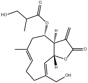 3-Hydroxy-2-methylpropionic acid [(3aR)-2,3,3aβ,4,5,8,9,11aα-octahydro-10-hydroxymethyl-6-methyl-3-methylene-2-oxocyclodeca[b]furan-4β-yl] ester