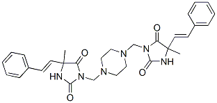 5-methyl-3-[[4-[[4-methyl-2,5-dioxo-4-[(E)-2-phenylethenyl]imidazolidi n-1-yl]methyl]piperazin-1-yl]methyl]-5-[(E)-2-phenylethenyl]imidazolid ine-2,4-dione