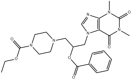 1-Piperazinecarboxylic acid, 4-(2-benzoyloxy-3-(1,3-dimethyl-7-xanthin yl)propyl)-, ethylester