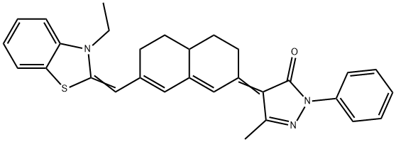 2-PYRAZOLIN-5-ONE, 4-[7-[(3-ETHYL-2-BENZOTHIAZOLINYLIDENE)METHYL]-4,4A,5,6-TETRAHYDRO-2(3H)-NAPHTHYLIDENE]-3-METHYL-1-PHENYL-