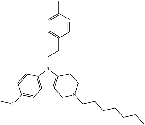 2,3,4,5-Tetrahydro-2-heptyl-8-methoxy-5-[2-(6-methyl-3-pyridyl)ethyl]-1H-pyrido[4,3-b]indole