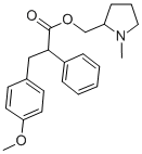 2-Pyrrolidinemethanol, 1-methyl-, (3-(p-methoxyphenyl)-2-phenyl)propio nate