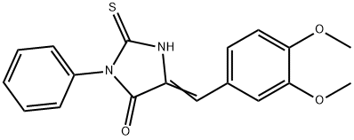 (5E)-5-(3,4-dimethoxybenzylidene)-2-mercapto-3-phenyl-3,5-dihydro-4H-imidazol-4-one