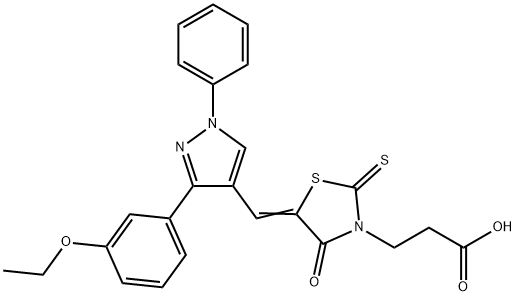 3-[(5Z)-5-{[3-(3-ethoxyphenyl)-1-phenyl-1H-pyrazol-4-yl]methylidene}-4-oxo-2-thioxo-1,3-thiazolidin-3-yl]propanoic acid