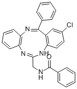 BENZAMIDE, N-((2-CHLORO-13-PHENYL-5H-DIBENZO(d,h)(1,3,6)TRIAZONIN-6-YL )METHYL)-