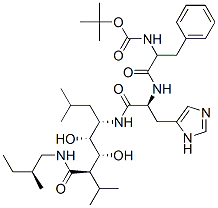 tert-butyl N-[(1S)-1-[[(1S)-1-[[(4S,5R,6R,7R)-5,6-dihydroxy-2,8-dimeth yl-7-[[(2S)-2-methylbutyl]carbamoyl]nonan-4-yl]carbamoyl]-2-(3H-imidaz ol-4-yl)ethyl]carbamoyl]-2-phenyl-ethyl]carbamate