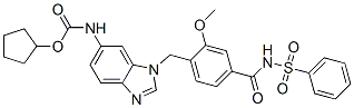 cyclopentyl N-[3-[[4-(benzenesulfonylcarbamoyl)-2-methoxy-phenyl]methy l]benzoimidazol-5-yl]carbamate