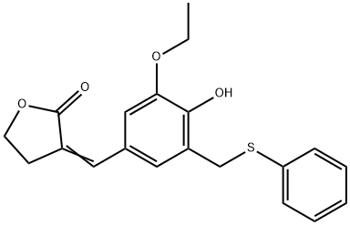 2(3H)-Furanone, dihydro-3-((3-ethoxy-4-hydroxy-5-((phenylthio)methyl)p henyl)methylene)-