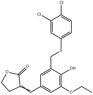 (3E)-3-[[3-[(3,4-dichlorophenyl)sulfanylmethyl]-5-ethoxy-4-hydroxy-phe nyl]methylidene]oxolan-2-one