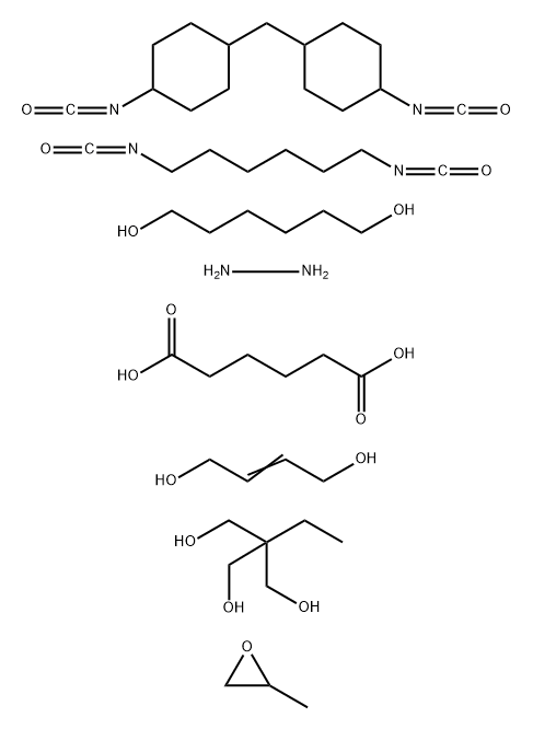 Hexanedioic acid, polymer with 2-butene-1,4-diol, 1,6-diisocyanatohexane, 2-ethyl-2-(hydroxymethyl)-1,3-propanediol, 1,6-hexanediol, hydrazine, 1,1-methylenebis4-isocyanatocyclohexane and methyloxirane, bisulfited